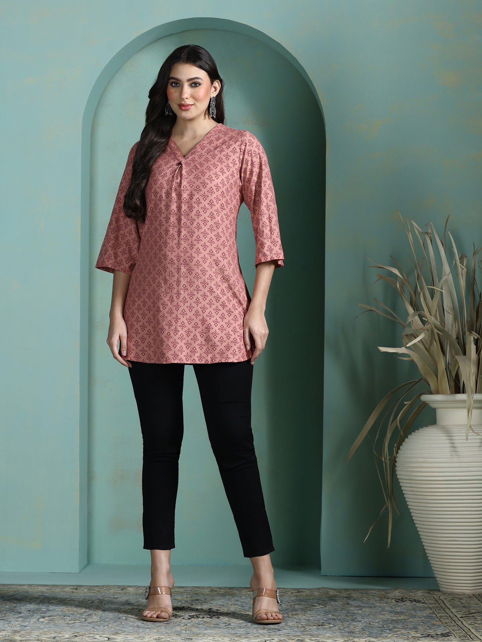 Women Liva Pink Printed Tunic - Image 5